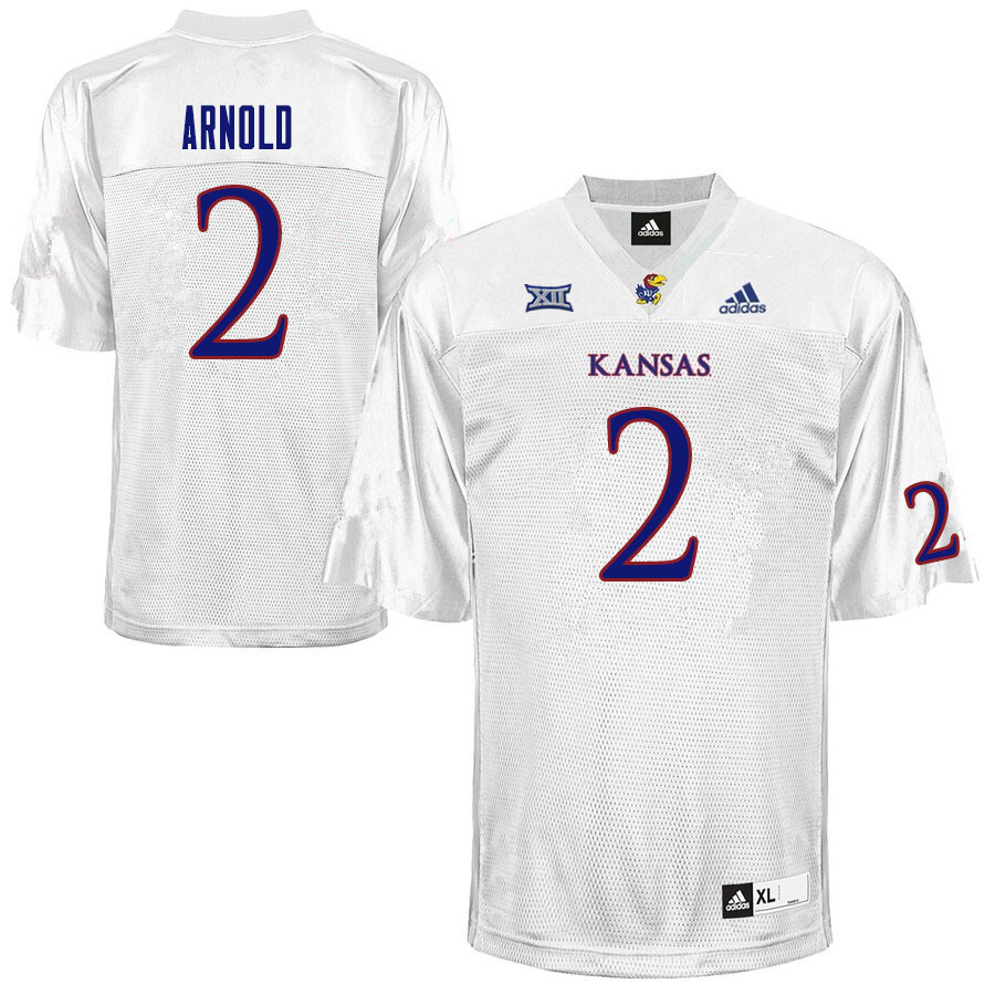 Men #2 Lawrence Arnold Kansas Jayhawks College Football Jerseys Sale-White - Click Image to Close